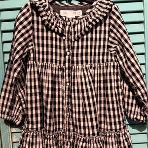 Zara Western Style 18-24 mos Tiered Checked Dress Pearl Snaps